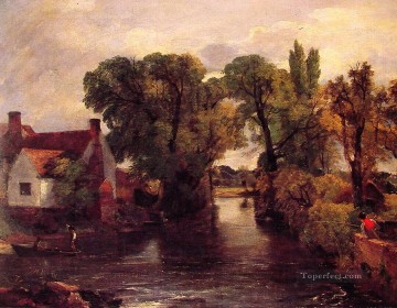ブルック川の流れ Painting - ミル・ストリームのロマンチックな風景 ジョン・コンスタブル